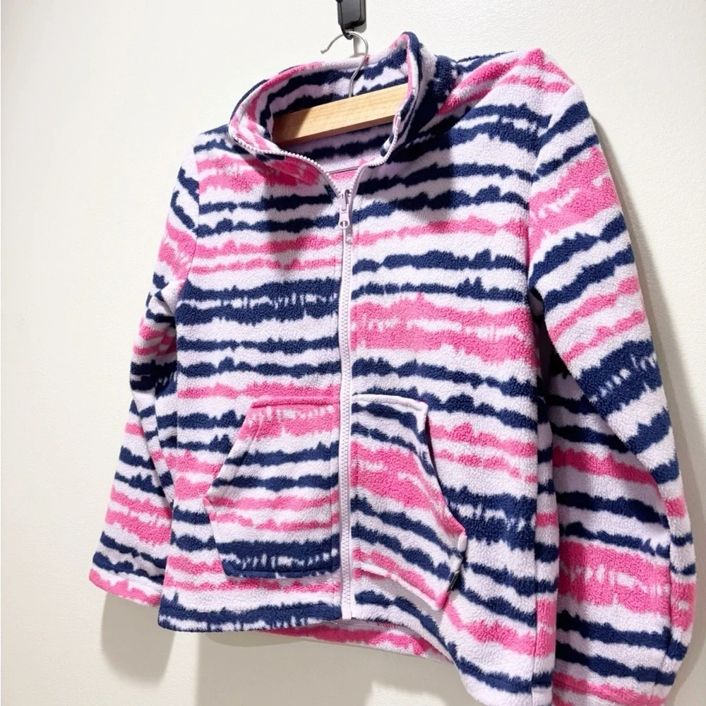 Eddie Bauer Kids' Pink and Purple Pattern Fleece Jacket Full Zip Size Small